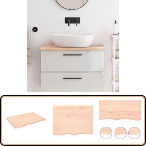 VidaXL Dessus De Bureau Acacia Massif Non Traité – 80x60x2 Cm – Plan De Travail Cuisine Ou Bureaucratie