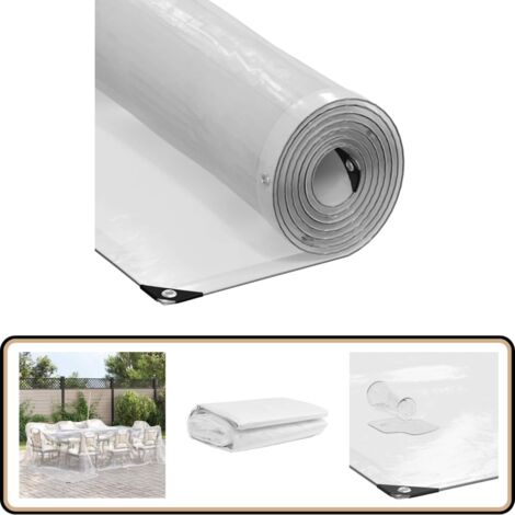 Bâche Transparente VidaXL 1x2 M Avec œillets – Polyéthylène Résistant, 70% Transparence – Pour Jardin, Meubles Extérieurs, Protection