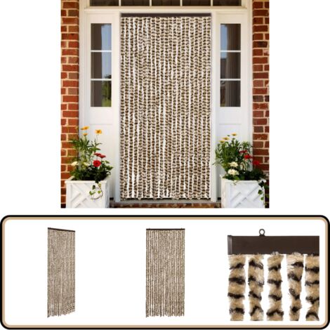VidaXL Moustiquaire Rideau D'Insectes De Porte 120x220 Cm Beige Chenille - Protection Maison Et Caravane