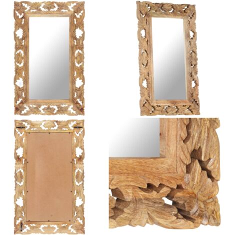 Miroir mural ovale en bois de manguier Munya SKLUM 30 x 80 cm
