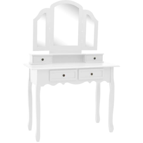 MAISON DE POUPÉES Blanc Shabby Chic Habillage Table Miniature Mobilier