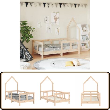Lit Adolescent Simple, Structure De Lit D'enfant Blanc - Bois De Pin Massif 70x140 Cm Vidaxl8757812025