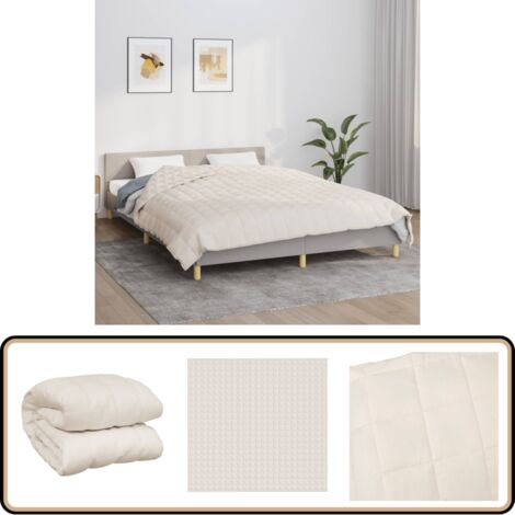 VidaXL Couverture Lestée 6 Kg 135x200 Cm Crème Clair – Couverture Apaisante Hypoallergénique, Pression Douce Pour Meilleur Sommeil