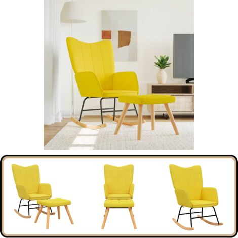 Chaise à bascule Jaune foncé Tissu - Meuble