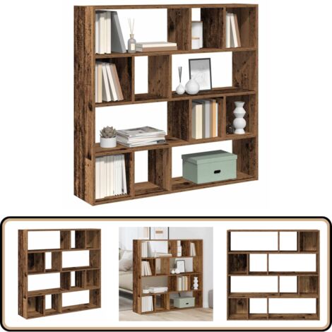 Bibliothèque Vieux Bois VidaXL 50x33x82 Cm - Bois D'ingénierie, 2 étagères - Rangement Livres, Décorations