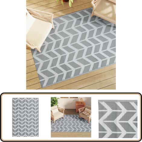 Tapis Extérieur Réversible Famibay - Vert Gazon 150x245 Cm - Feuillage Tendance