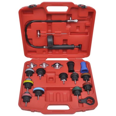 Kit Testeur Pression Radiateur Voiture - 15 Pièces - Compatible Ford, BMW, VW Et Plus - Détection De Fuites