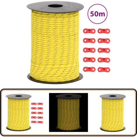 Lot de 4 haubans réfléchissants de 3 mm pour tente de camping - Corde réfléchissante - Ligne de haubanage lumineuse avec ajusteur en aluminium avec 4 tendeurs de corde Lot de 4 haubans réfléchissants de 3 mm pour tente de camping - Corde réfléchissante - Ligne de haubanage lumineuse avec ajusteur en aluminium avec 4 tendeurs de corde