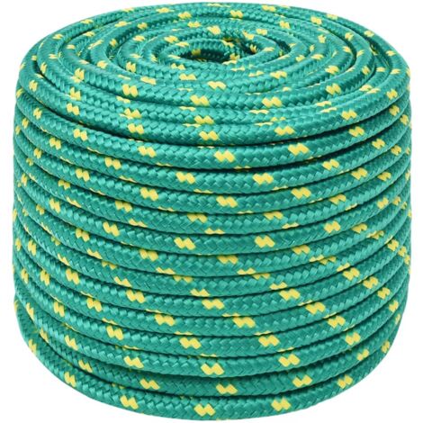 Corde Pour Bateau Verte - 12 Mm X 25 M - Corde Tressée En