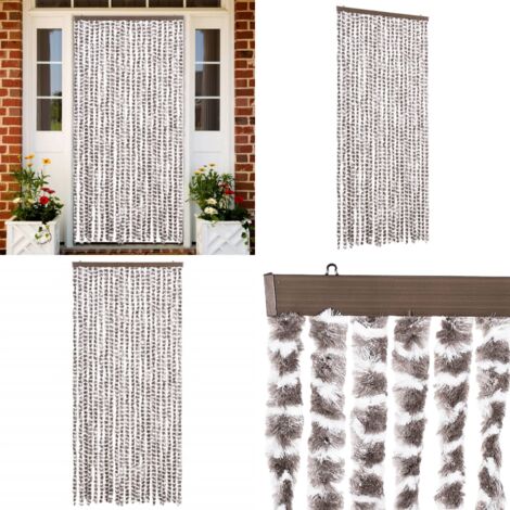 Moustiquaire Taupe Et Blanc 90x220 Cm Chenille Rideau Anti insectes moustiquaire-taupe-et-blanc-90x220-cm-chenille-rideau-anti-insectes