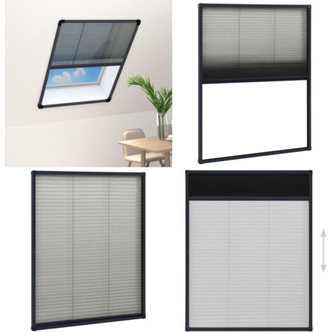 Moustiquaire Plissée Pour Fenêtre Aluminium 80x120 Cm Vidaxl 8720286183342