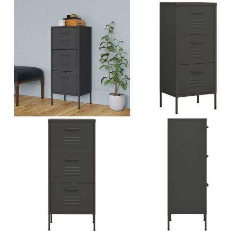 Armoire De Rangement Métal Anthracite - 42,5 X 35 X 101,5 Cm - Casier Atelier Garage