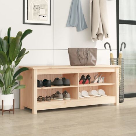 Banc à chaussures Marron miel 70x38x45,5 cm Pin massif - Meuble À