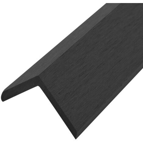 Lot De 5 Cornières De Terrasse WPC Noir - 170 Cm, Composite Bois-plastique, Pour Finition Bordure Et Nez De Marche