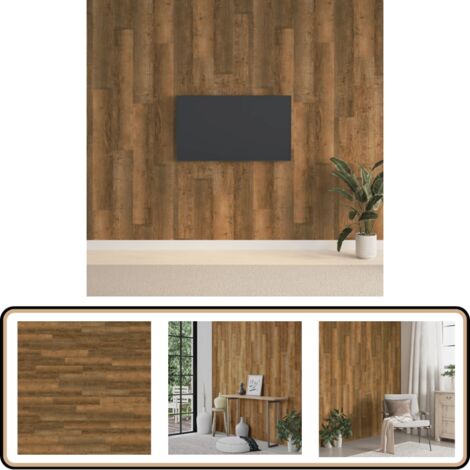 Panneaux Muraux En Bois Autocollants MOSANI - 1m2, Brun, 4.5mm, Pour Intérieur