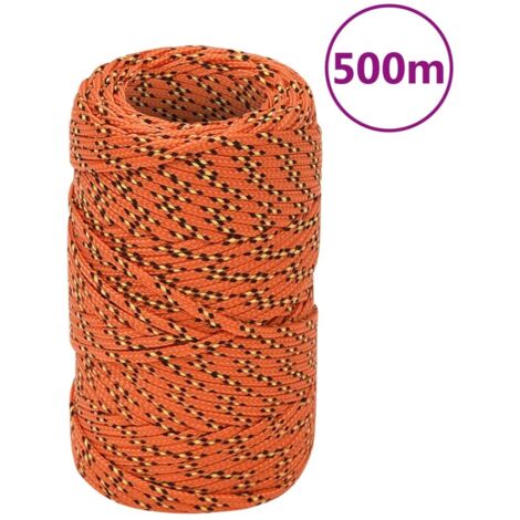 Corde de bateau orange, 6 mm, 50 m, en polypropylène robuste, pour Corde de bateau orange, 6 mm, 50 m, en polypropylène robuste, pour
