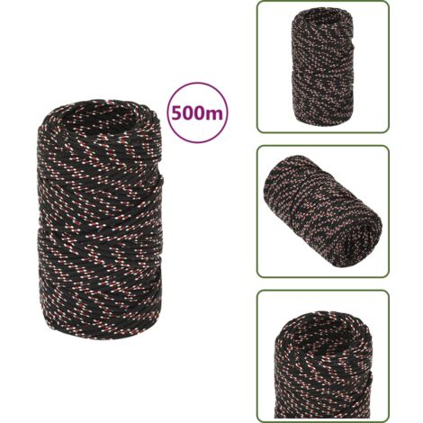 Corde D'amarrage Marine Polypropylène 18 Mm X 25 M - Noire, Résistance à La Rupture 1995 Kg - Pour Bateau, Camping, Extérieur - 4