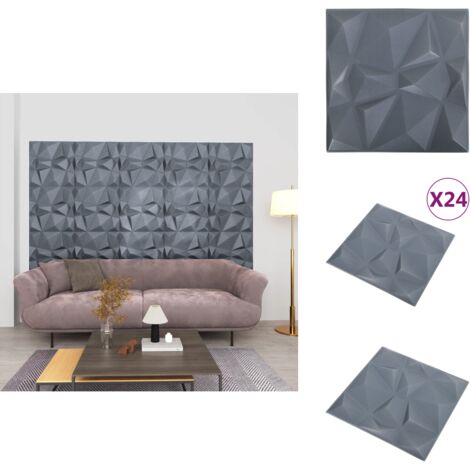 Panneaux Muraux 3D Design Diamant – Champagne Or, Lot De 12, Déco Intérieure Moderne