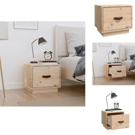Table de chevet 40x34x35 cm Bois de pin solide - Table De Chevet - Meuble De Chambre - Table Nuit - Bois Massif - Pin (1/5)