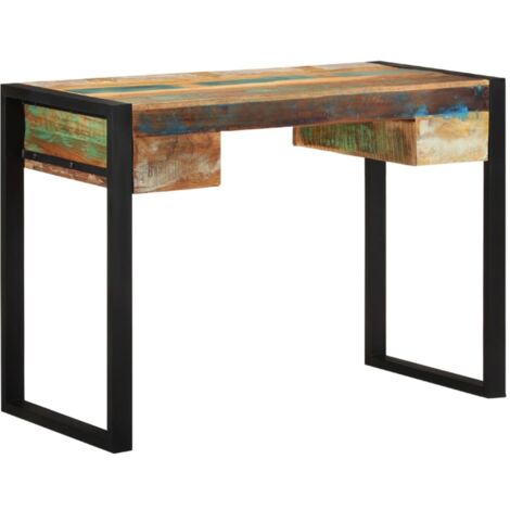 Bureau et lumières LED chêne fumé 160x55x91cm bois d'ingénierie