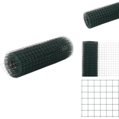 Grillage Acier Avec Revêtement En PVC 25x1,5 M Vert - Clôture Jardin