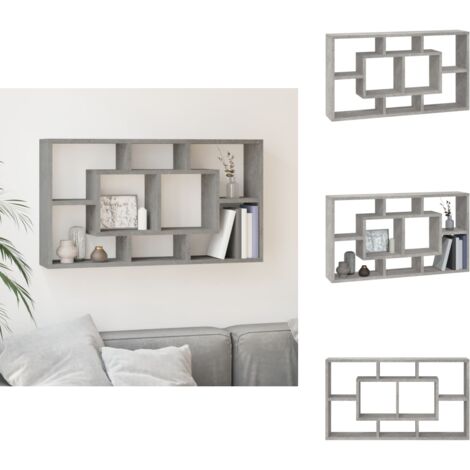 Pedkit Étagère Murale Cube Avec 5 Compartiments Ouverts Gris 45,1x16x45