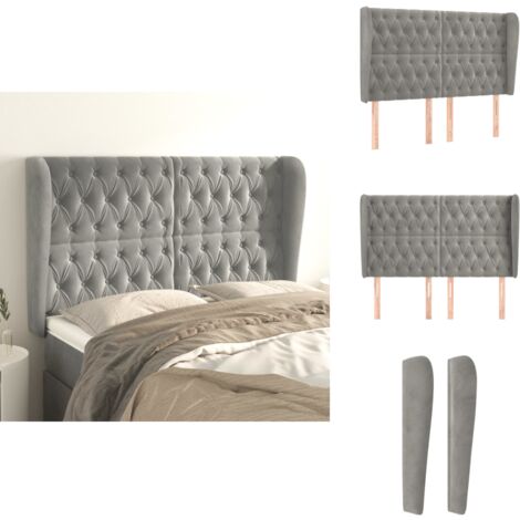 Tête De Lit Montage Mural Gris Clair 200 Cm Velours