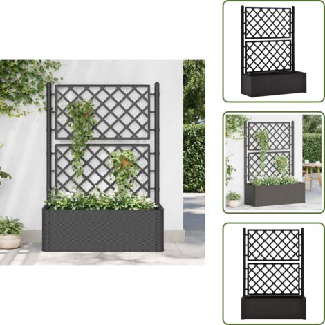 Jardinière Modulaire VidaXL Noir Polypropylène 160x40x53cm - Bac à Plantes Extérieur Patio Terrasse