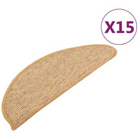 Lot De 15 Tapis D'escalier Auto-adhésifs - Beige - 20x76 Cm - Protections Marches