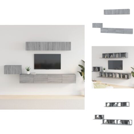 Ensemble de meubles TV 5 pcs Sonoma gris Bois d'ingénierie - Meuble Tv - Meuble Média - Salon - Décoration Intérieure - Rangement