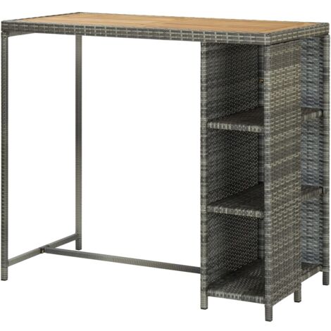 VidaXL Table De Bar Avec Étagères - Table Bistro Gris Béton 102x50x103,5 Cm