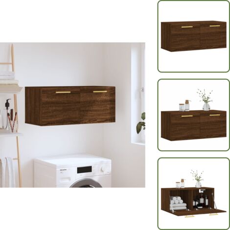 Armoire Suspendue Flottante VidaXL 60x31x40 Cm Chêne Fumé - Meuble Rangement Cuisine Bois D'Ingénierie