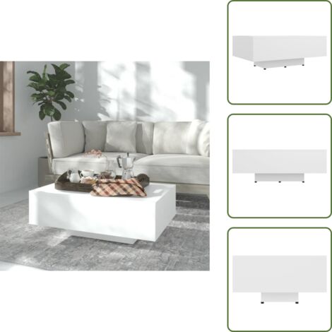 YINGMSHOP Table basse Blanc et chêne sonoma 85x55x31 cm Aggloméré 92428