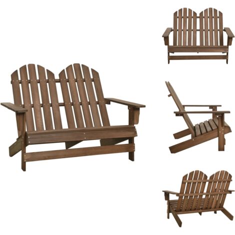 Chaise De Jardin Adirondack Avec Table Pehd Marron Vidaxl à Prix