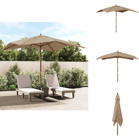 Parasol bois 300x300 rectangulaire ombrage pour salon de jardin