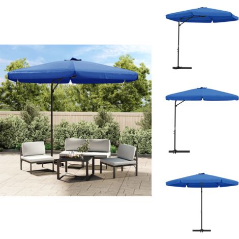 FineHome Parasol Plage Pliable Bleu Ø 1,80 M – Protection Solaire Avec Inclinaison Et Housse Étanché
