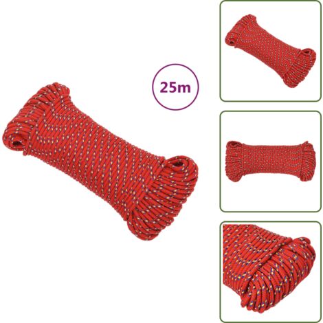 Corde de bateau Rouge 4 mm 25 m Polypropylène Maison Chic