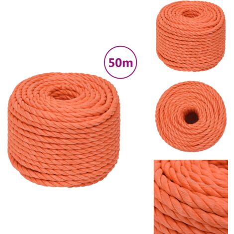 Vidaxl Corde De Travail Noir 10 Mm 250 M Polypropylène En VidaXL