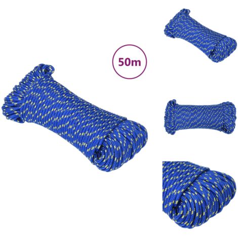Corde structure tressée, résistance à la traction K2 Bleu-Jaune Diamètre: 18 mm Longueur: 50 m | Leroy Merlin Corde structure tressée, résistance à la traction K2 Bleu-Jaune Diamètre: 18 mm Longueur: 50 m | Leroy Merlin