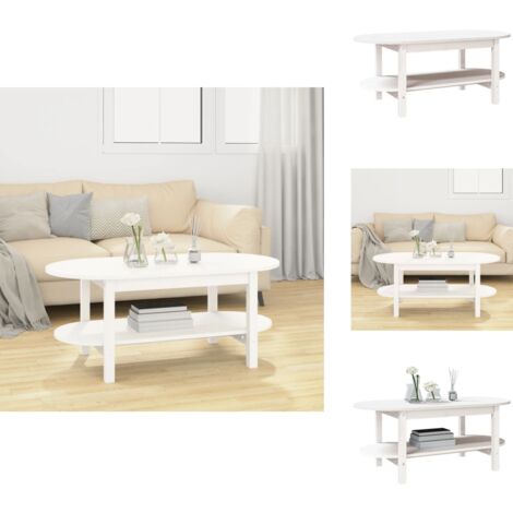 Table Basse En Bambou VidaXL 110x55x45 Cm - Design à Lattes, étagère De Rangement, Charge Max 75 Kg