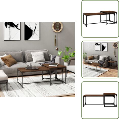 Tables basses 2 pcs Chêne marron Bois d'ingénierie - Table Basse ...