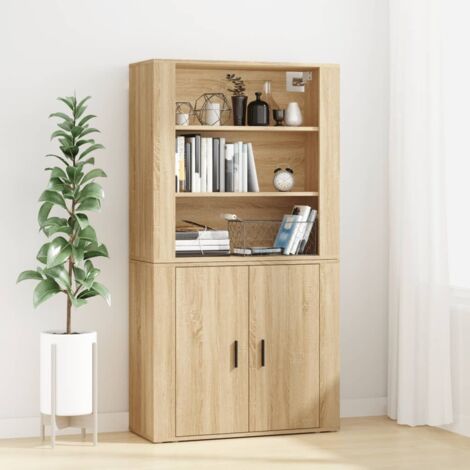 Buffet haut chêne sonoma 69,5x31x115 cm bois d'ingénierie
