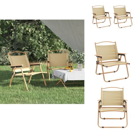 VidaXL Chaises De Camping 2 Pcs - Noir Tissu Oxford, Légères Et Pliables Pour Plage, Jardin Et Randonnée