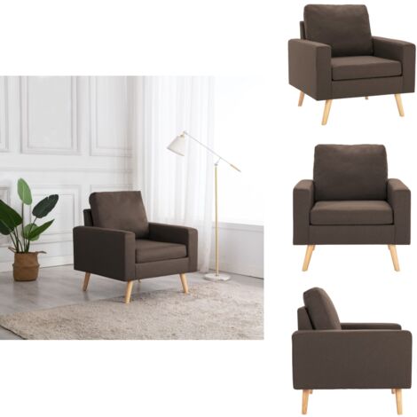 Fauteuil avec accoudoirs en Tissu Marron LUNARO - 86 x 84 cm