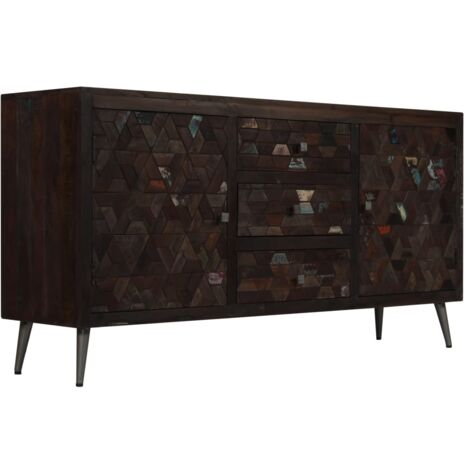 Buffet bas en bois de récupération massif - OVONNI - 3 portes et 1 étagère - Style contemporain Buffet bas en bois de récupération massif - OVONNI - 3 portes et 1 étagère - Style contemporain