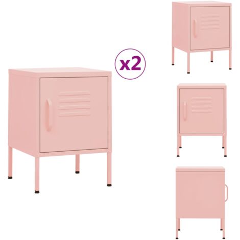 Tables de chevet 2 pcs Rose 35x35x51 cm Acier - Table De Chevet - Meuble De Chambre - Table D'appoint - Armoire De Lit - Mobilier Design (1/5)