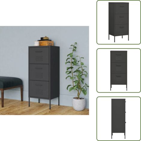 Armoire De Rangement Anthracite 42,5x35x101,5 Cm Acier - Neuve