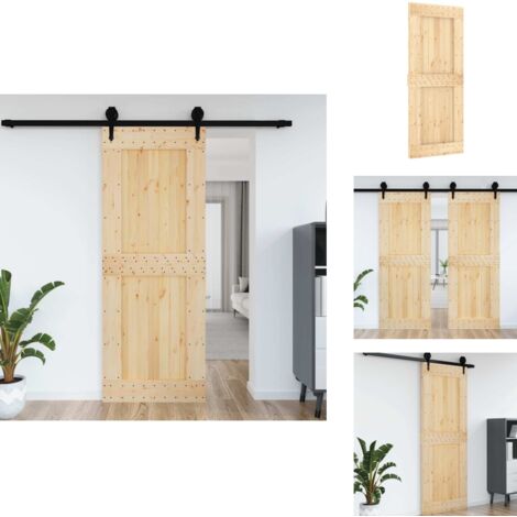 Porte Intérieure Narvik, 85x210 Cm, Bois Massif De Pin, Neuve
