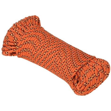 The Living Store Corde de bateau Orange 12 mm 100 m Polypropylène - Corde De Bateau - Corde