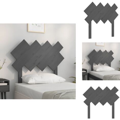 Tête De Lit En Pin Massif Gris - 144x3x81 Cm - Lits Et Accessoires